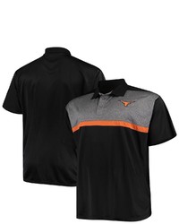 PROFILE Heathered Blackheathered Charcoal Texas Longhorns Big Tall Yoke Polo