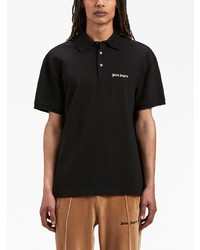 Palm Angels Logo Embroidered Cotton Polo Shirt