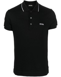 Zegna Logo Embroidered Tipped Polo Shirt