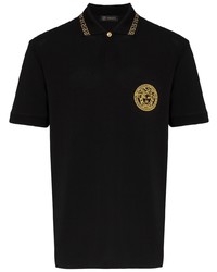 Versace Medusa Embroidered Cotton Polo Shirt