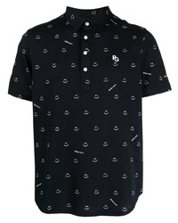 PEARLY GATES Motif Embroidered Cotton Blend Polo Shirt