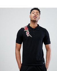 Sixth June Muscle Polo With Rose Embroidery To Asos