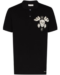Alexander McQueen Papercut Skull Short Sleeve Polo Shirt