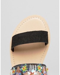 Boohoo Embroidered Two Part Sandal