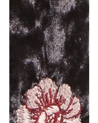 Hinge Floral Embroidered Velvet Skinny Scarf