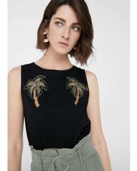 Mango Sequin Embroidery Top