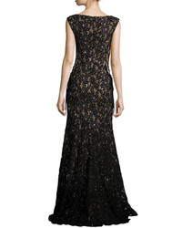 Jovani Sleeveless Embroidered Sequin Mermaid Gown Black