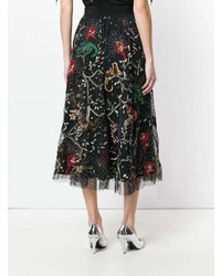 Amen Sequin Pattern Embroidered Midi Skirt