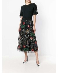 Amen Sequin Pattern Embroidered Midi Skirt