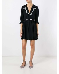 Giamba Embroidered Ruffle Dress