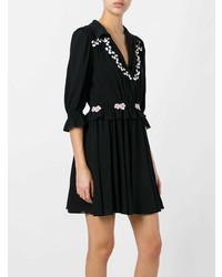 Giamba Embroidered Ruffle Dress