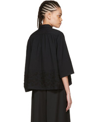 Comme des Garcons Tricot Comme Des Garons Black Floral Embroidery Shirt