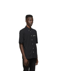 Alexander McQueen Black Poplin Short Sleeve Shirt