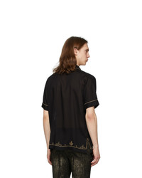 Saint Laurent Black Satin Short Sleeve Shirt
