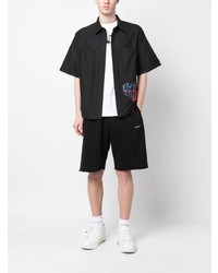 Off-White Embroidered Design Short Sleeve Shirt