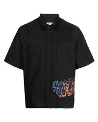 Off-White Embroidered Design Short Sleeve Shirt