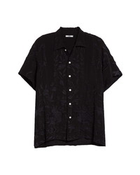 Bode Embroidered Short Sleeve Button Up Bowling Shirt