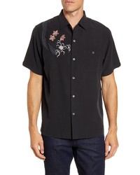 Tori Richard Koi Classic Fit Embroidered Short Sleeve Button Up Shirt