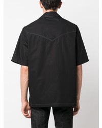 Versace Logo Embroidered Contrast Stitch Shirt