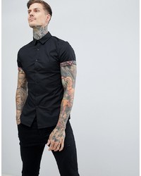 ASOS DESIGN Skinny Shirt With Aztec Turn Up