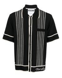Moschino Stripe Embroidery Short Sleeve Shirt