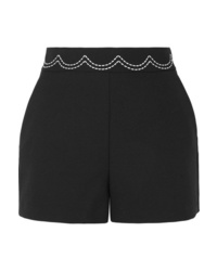 REDVALENTINO Embroidered Cady Shorts