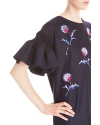 Kenzo Dandelion Embroidered Silk Dress