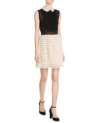 RED Valentino Red Valentino Silk Dress With Tulle Skirt