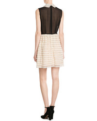 RED Valentino Red Valentino Silk Dress With Tulle Skirt