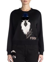 Black Embroidered Silk Sweater