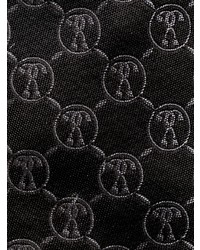 Moschino Silk Embroidered Logo Tie