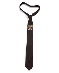 Gucci Tiger Embroidered Silk Tie