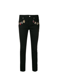 Alexander McQueen Embroidered Details Skinny Jeans