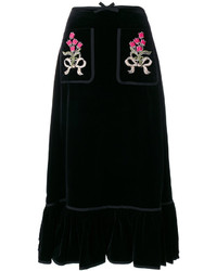 Gucci Floral Embroidered Midi Skirt