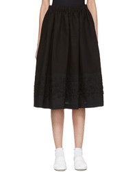 Comme des Garcons Tricot Comme Des Garons Black Floral Embroidery Skirt