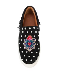 Figue Bead Embroidered Slip On Sneakers