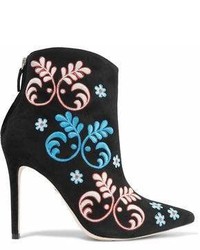Isa Tapia Alondra Embroidered Suede Ankle Boots