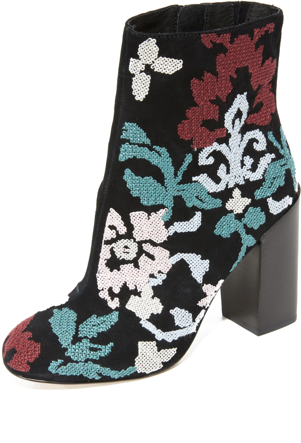 embroidered booties