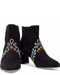 Sophia Webster Embroidered Suede Ankle Boots