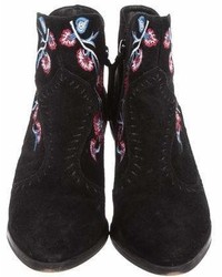 Rebecca Minkoff Embroidered Suede Ankle Boots