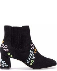 Sophia Webster Embroidered Suede Ankle Boots