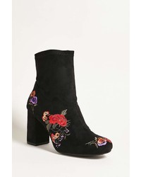 Forever 21 Mia Embroidered Ankle Boots