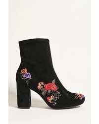 Forever 21 Mia Embroidered Ankle Boots