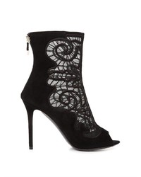 Nicholas Kirkwood Ondine Black Suede And Lace Ankle Boots