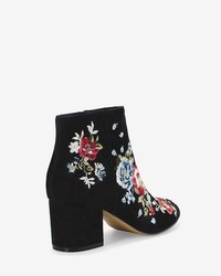 Whbm Embroidered Suede Ankle Boots