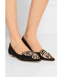 Sophia Webster Bibi Butterfly Embroidered Suede Point Toe Flats