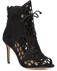 Rachel Zoe Embroidered Lace Up Boots