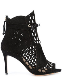 Rachel Zoe Embroidered Lace Up Boots