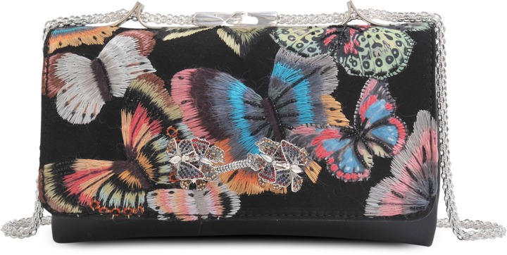 Valentino VA VA Voom Butterfly Embroidered Shoulder Bag