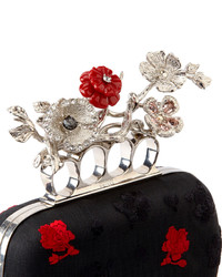 Alexander McQueen Embroidered Floral Box Clutch Bag